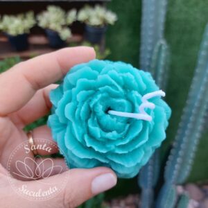 VELA DECORATIVA AROMÁTICA MODELO SUCULENTA VERDE 8cm