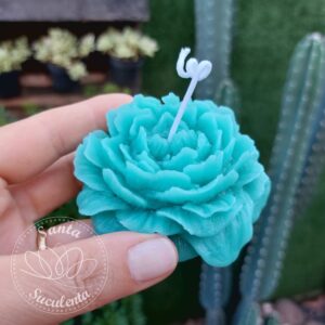 VELA DECORATIVA AROMÁTICA MODELO SUCULENTA VERDE 8cm